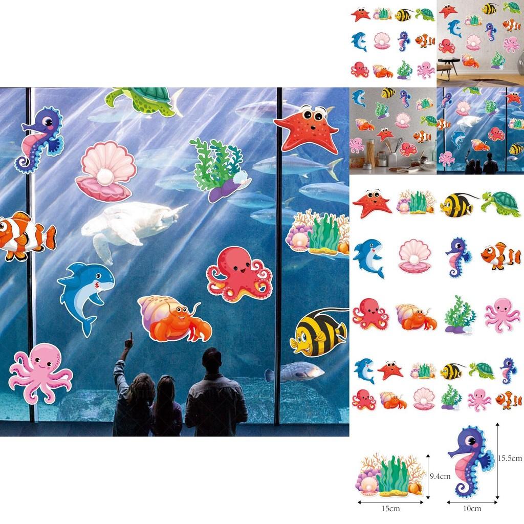 Undersea Birthday Wall Decals For Children With Starfish Turtles Sharks Design And Photo Prop Use