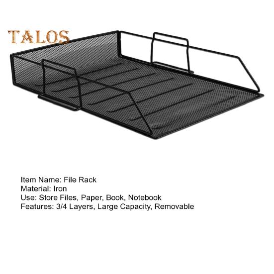 File Rack 3/4 Layers Hollow Mesh Stable Structure Removable Large Capacity Notebook Book Decktop Organizer Paper Letter Stoarge Tray Office Workspace