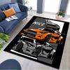 Two Sport Super Car Comic Pop Art Print Area Rug Non‑Slip Rectangular Floor Mat Racing Theme Decor for Gaming Bedroom Living Room