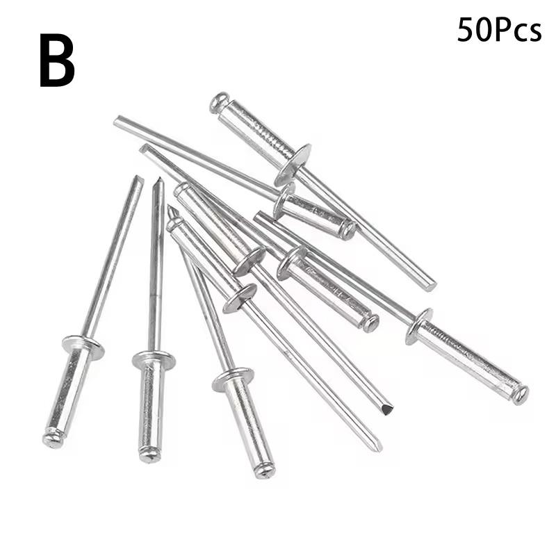 

1Pc Heavy Duty Riveter Set Rivet Gun And 50Pcs Blind Rivets Assortment Kit Hand Tools Nut Rivet Tool For Craft And Home Repair