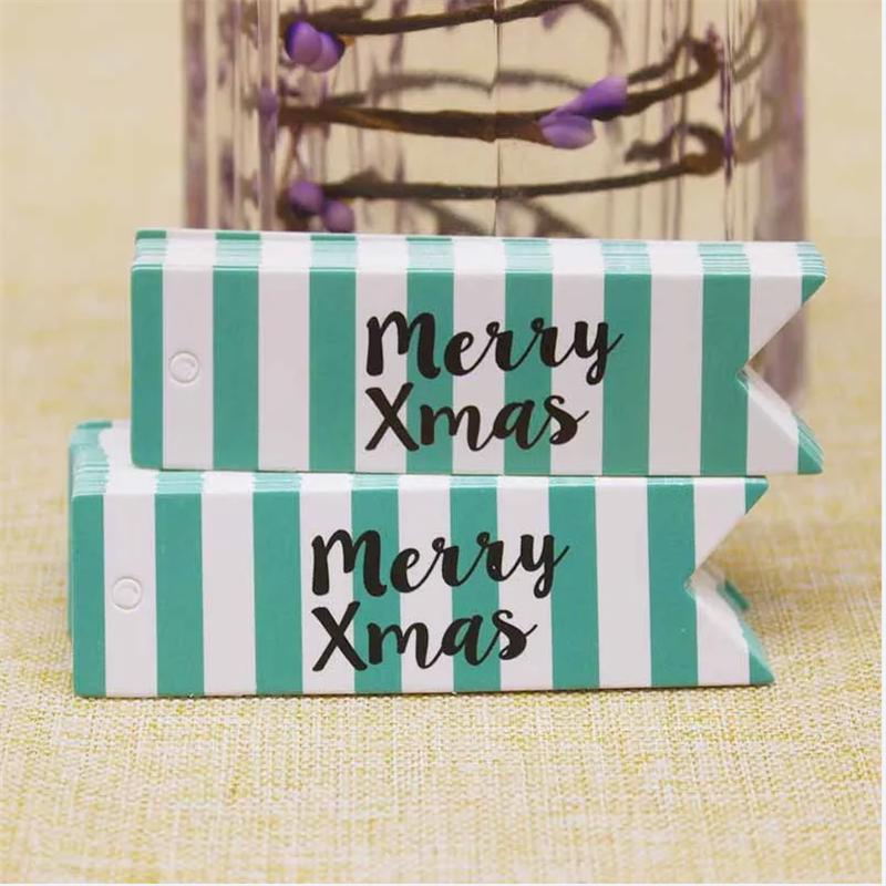 100Pcs DIY Handmade Christmas Labels Hang Tags Gift Wrapping Paper Tag  Lovely Party suppiles tag Cards Xmas Decoration tag