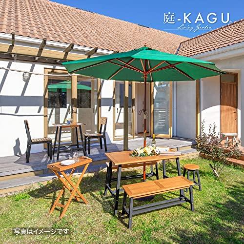Takasho Mariewood Stool Noir, Natural Eucalyptus Wood, MWF, Flower Stand, Garden Chair, Garden Table, Durable Eucalyptus Wood, MWF-26CCG