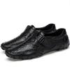 New Crocodile Leather Men Loafers Breathable Large Size Driving Shoes Casual 38-47