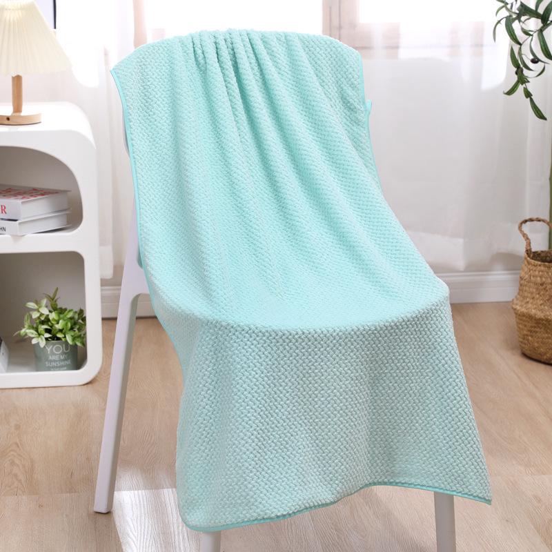Pineapple Grid Soft Absorbent Large Coral Fleece Bath & Beach Towel - Unisex & Student-Friendly