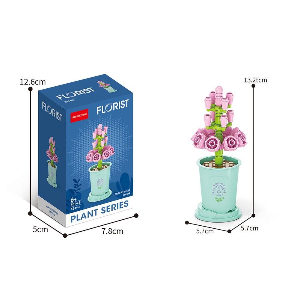 Creativo Fiore Building Blocks Simulazione Bouquet Mattoni da costruzione in vaso Giocattoli per la decorazione domestica