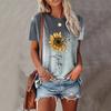 Retro Floral 3D Printing T-shirt Women's Casual O-neck Short-sleeved T-shirt Street Harajuku Women's Clothing