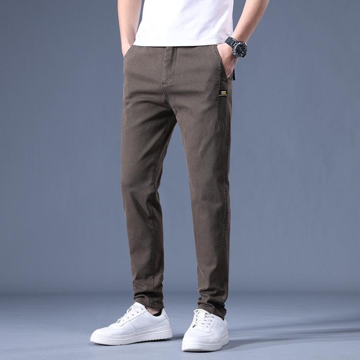 Spring And Autumn Winter Plush Thickened/Regular Casual Pants For Men'S Trendy Fashion Versatile Small Straight Tube Large Men'S Pants