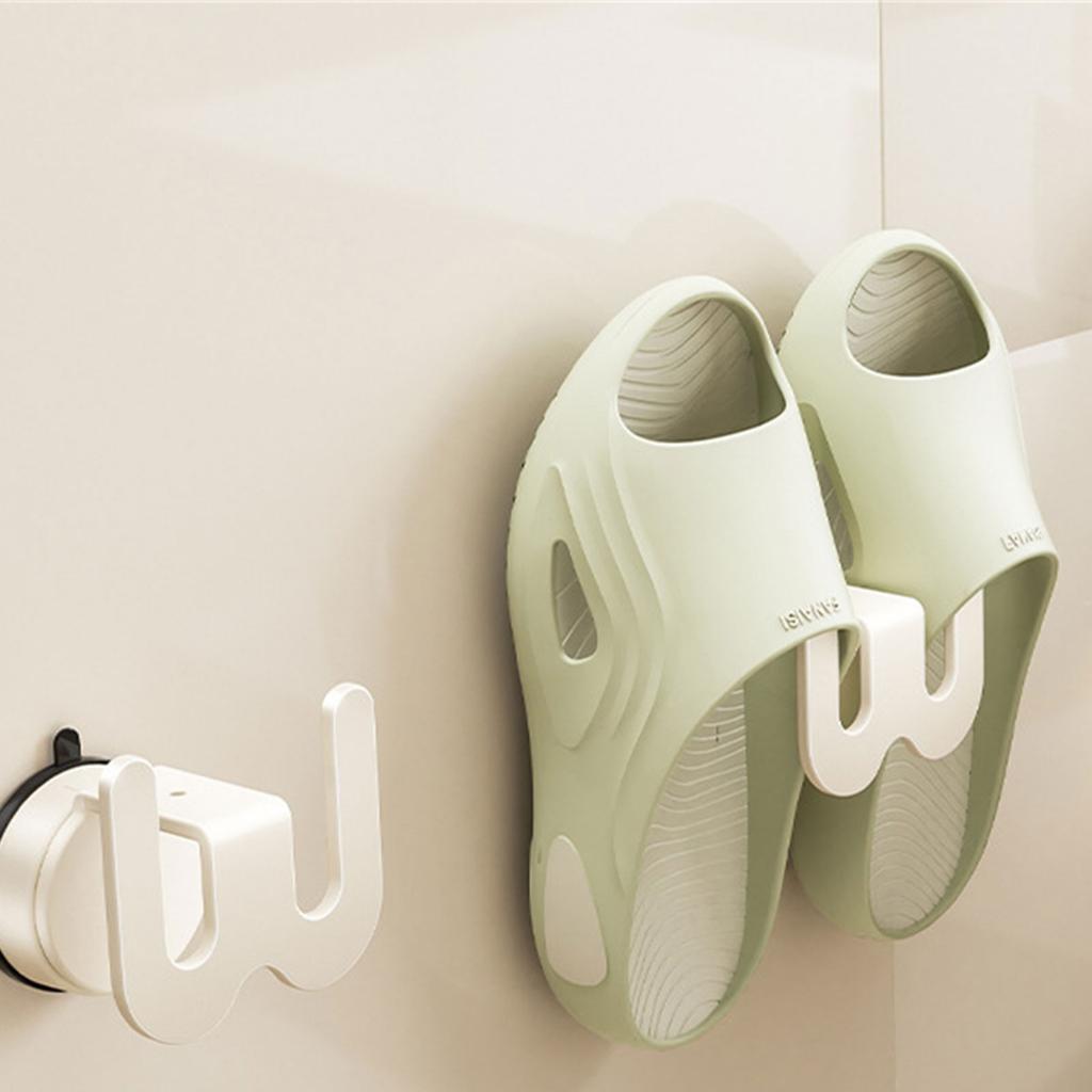 Sturdy Suction Cup Slipper Holder Simple Install Suction Cup Slipper Rack Elegant Shoes Stand for Bathroom Spaces