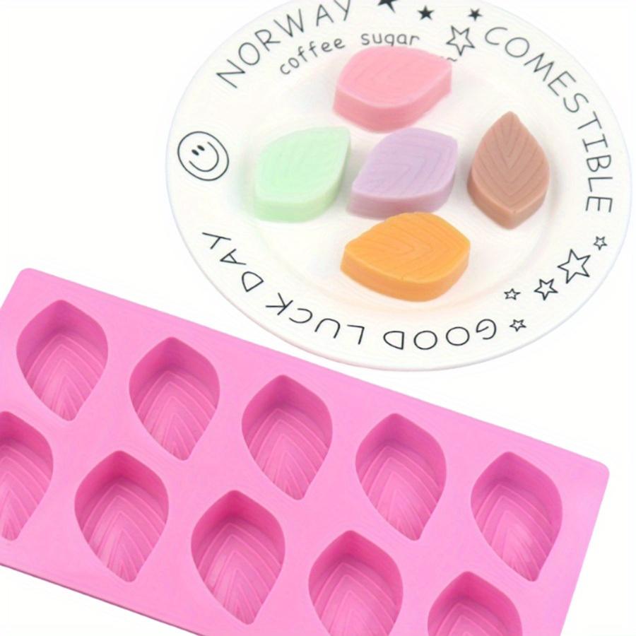 10-Cavity Leaf Shape Silicone Mold Handmade Soaps Chocolate Candy Baking Mold Fondant Molds Cake Decor Moulds