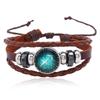 Handmade Cowhide Constellation Bracelet - Retro Beaded Design for Couples and Students, Perfect Birthday Ornament