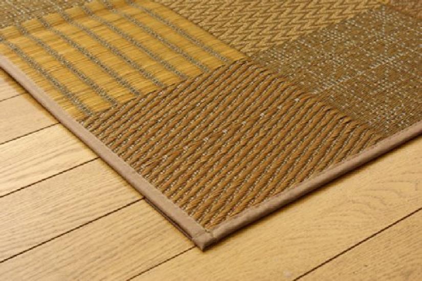 Ikehiko Igusa Hanagoza DX Kyo Sashiko Edoma 3 Tatami Mat 174 X 261 Cm Beige Made In Japan Back Fabric Approx. Non-woven #4114103