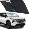 Vējstikla saules aizsargs lietussargs priekš Nissan Rogue 2014-2025, salokāms auto saules aizsargs priekšējiem logiem ar 360° rotējošu kātu, pielāgots Rogue saules aizsargs