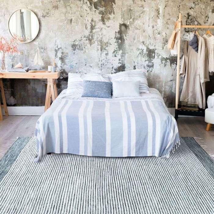 Cotton Rug Stripes Grey-white 190x290