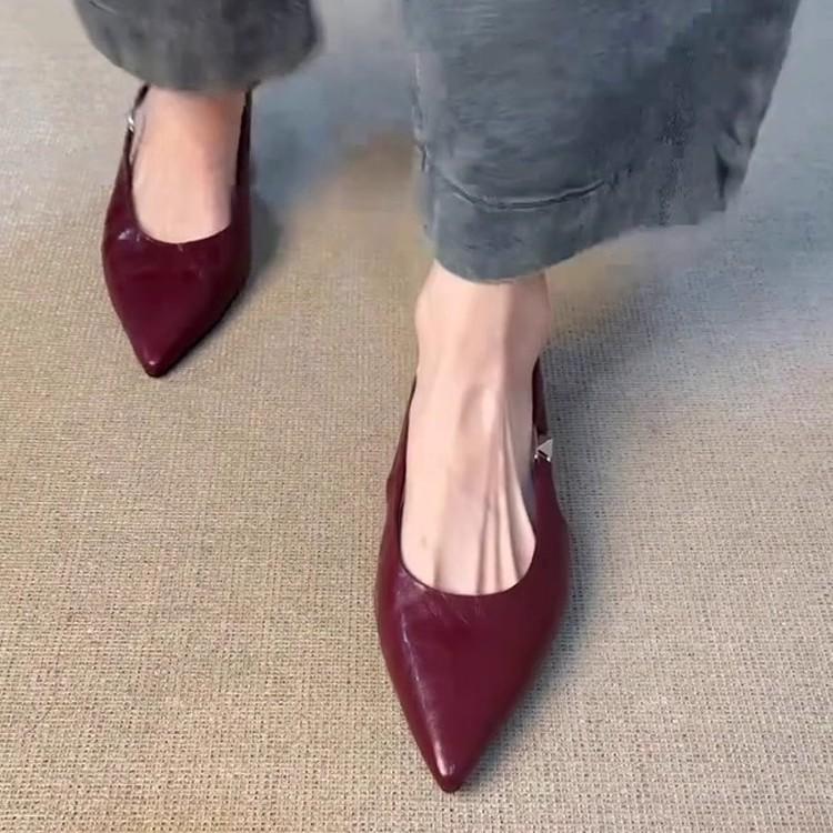 Sheepskin version~ Hollow flat heel pointed hollow small single shoes for women's spring and summer new shallow mouth beautiful single shoes for women