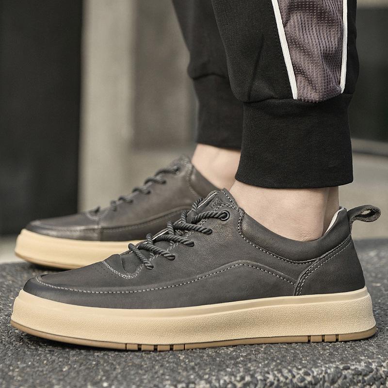 

British style casual board shoes trend summer new soft sole retro lightweight low-top business leather shoes ruffian handsome street shoes 44