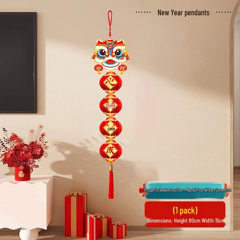 2026 Year of the Horse Lion Dance Pendant for Chinese New Year and Spring Festival Home Decoration