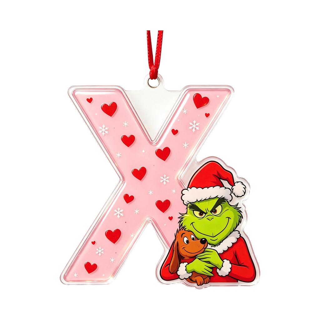 26 Letters Christmas Hanging Ornaments 2D Acrylic Home Decorations for Holiday