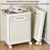 Household Large Capacity Foldable Dirty Clothes Basket Organizer Dirty Clothes Basket Home Bathroom Storage Basket with Wheel
