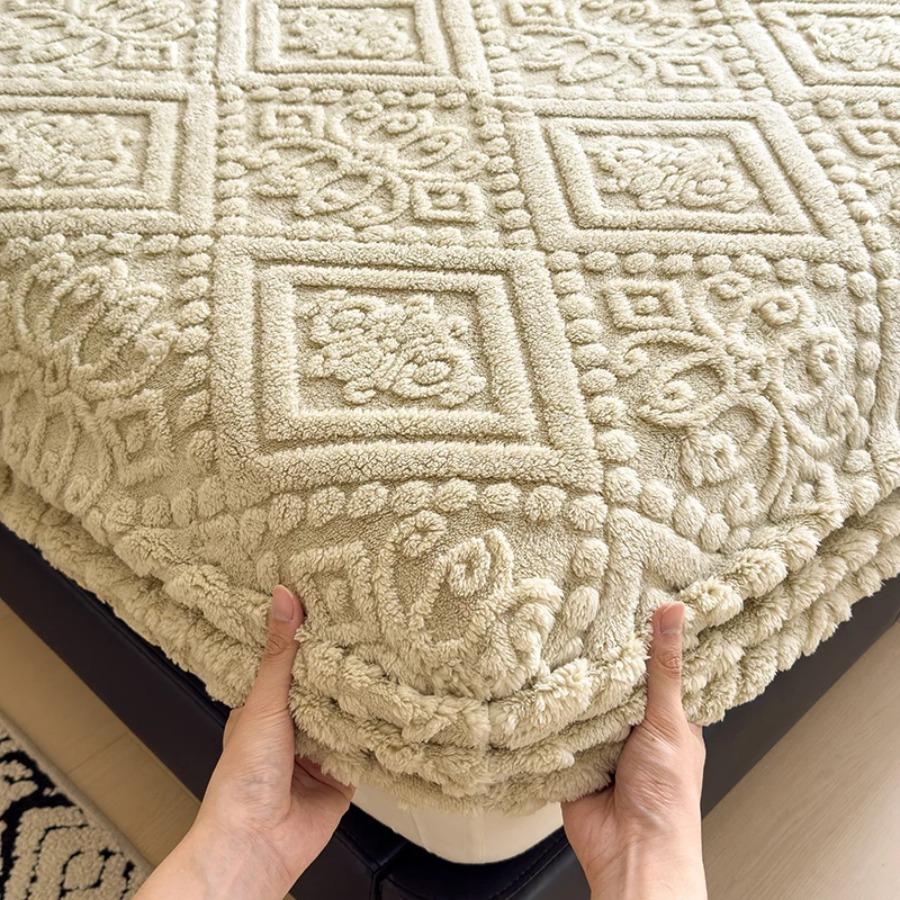 Home Milk Velvet Bed Sheet/Single/Super Single/Large/Extra Large Warm Soft Bed Sheet Mattress for Autumn Winter Home Furnishings