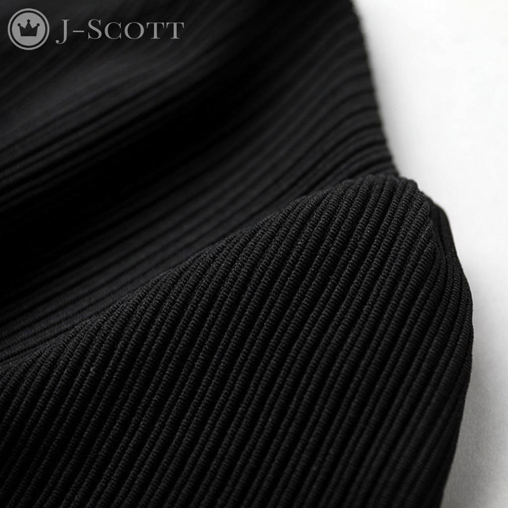 J-Scott JS65-BK-S Stylish Button-Down Top, 3/4 Sleeves, Collarless, Zippered, V-Cut Hem, Black