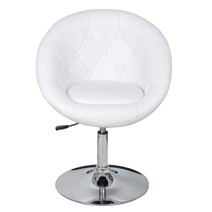 VidaXL Chaise de Bar Tabouret de Bar Acier Blanc Fauteuil Finition Chrome Poli 240448