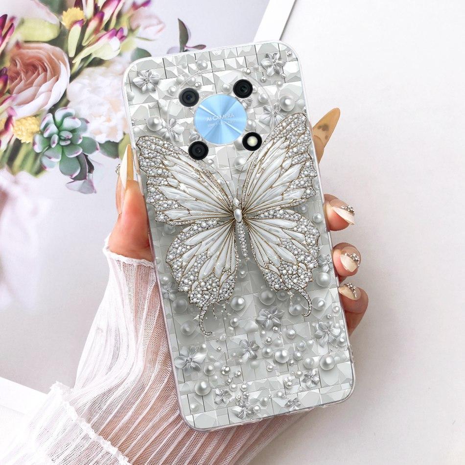 For Huawei Nova Y90 Y91 Cute Flower Butterfly Cat Painted Case For Huawei NovaY90 NovaY91 Soft Silicone TPU Phone Cases