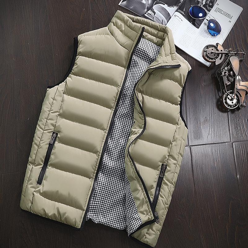 Gilet Imbottito in Cotone Autunno Inverno Gilet da Uomo Gilet Leggero in Cotone