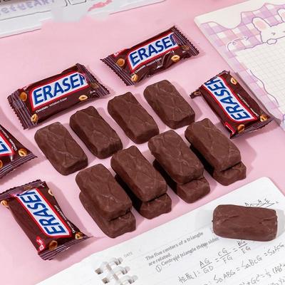 Chocolate Shaped Rubber Eraser Cartoon Design Creative Simulation Kids Stationery Set Classroom Supplies Fun Gift