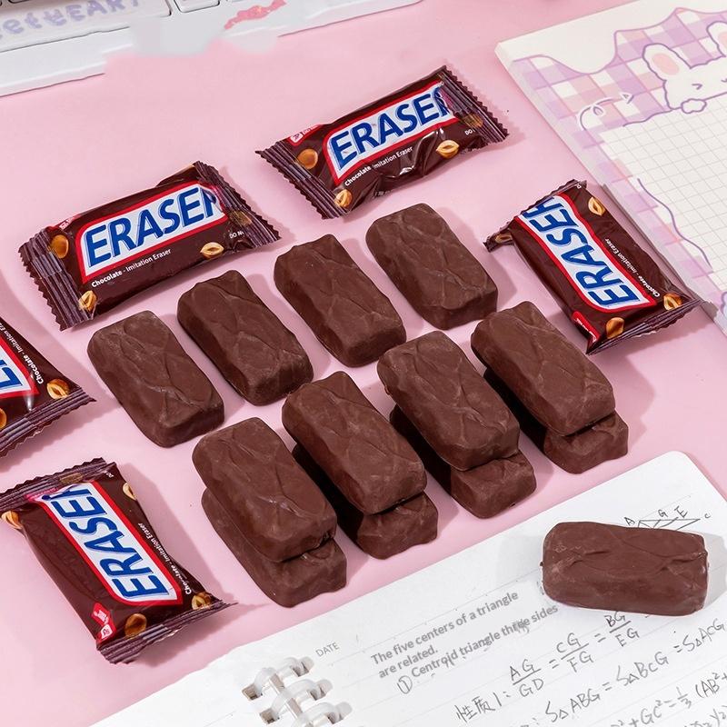 

Creative Simulation Chocolate Shaped Rubber Eraser Cute Cartoon Erasers Student School Office Stationery Prize Kids Gifts OneSize