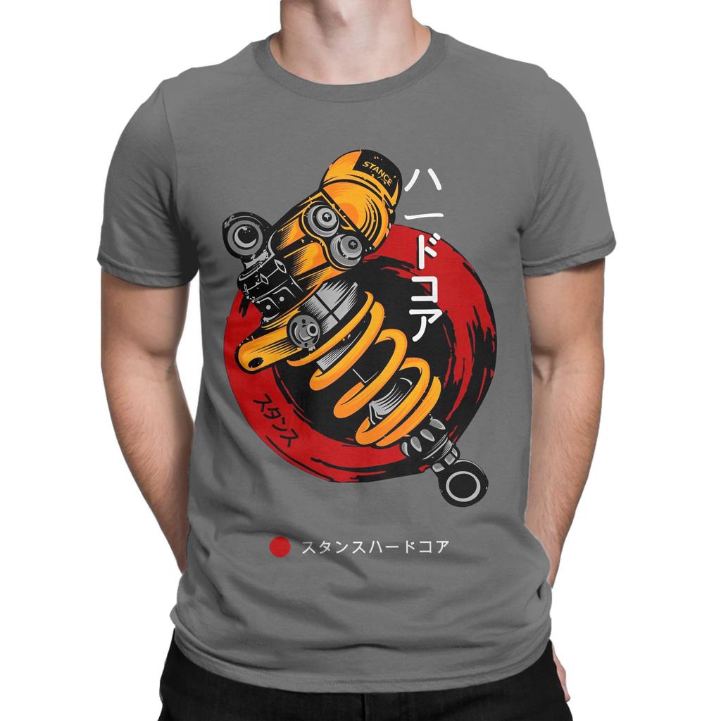 Vintage Ohlins Motorcycle 4 TShirt for Men Round Neck Cotton T Shirts Short Sleeve Tees 4XL 5XL Tops