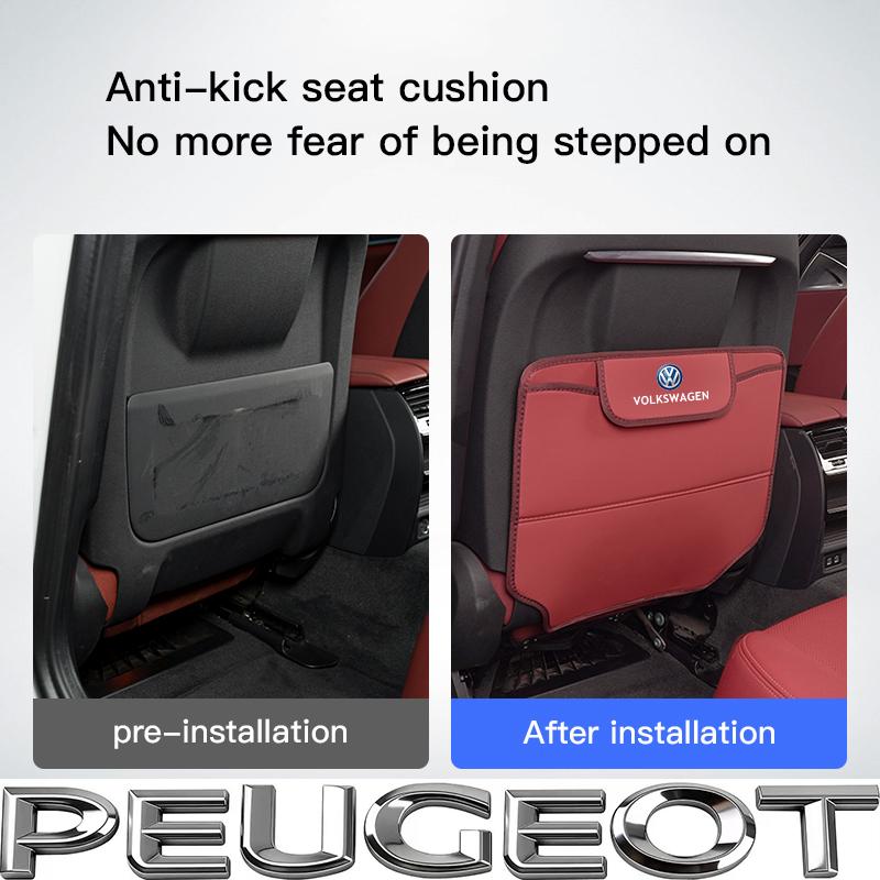 Car Seat Back Anti-Kick Mat Protector Pad Cover For VW GTI Polo Golf MK6 MK7MK8 Passat B6 B7 B8 Tiguan CC T-ROC Jetta Tire Valve