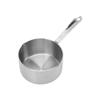 Stainless Steel Butter Warmer Flat Bottom Milk Pot with Double Diversion Mouth Hanging Hole for Chocolate 350ML