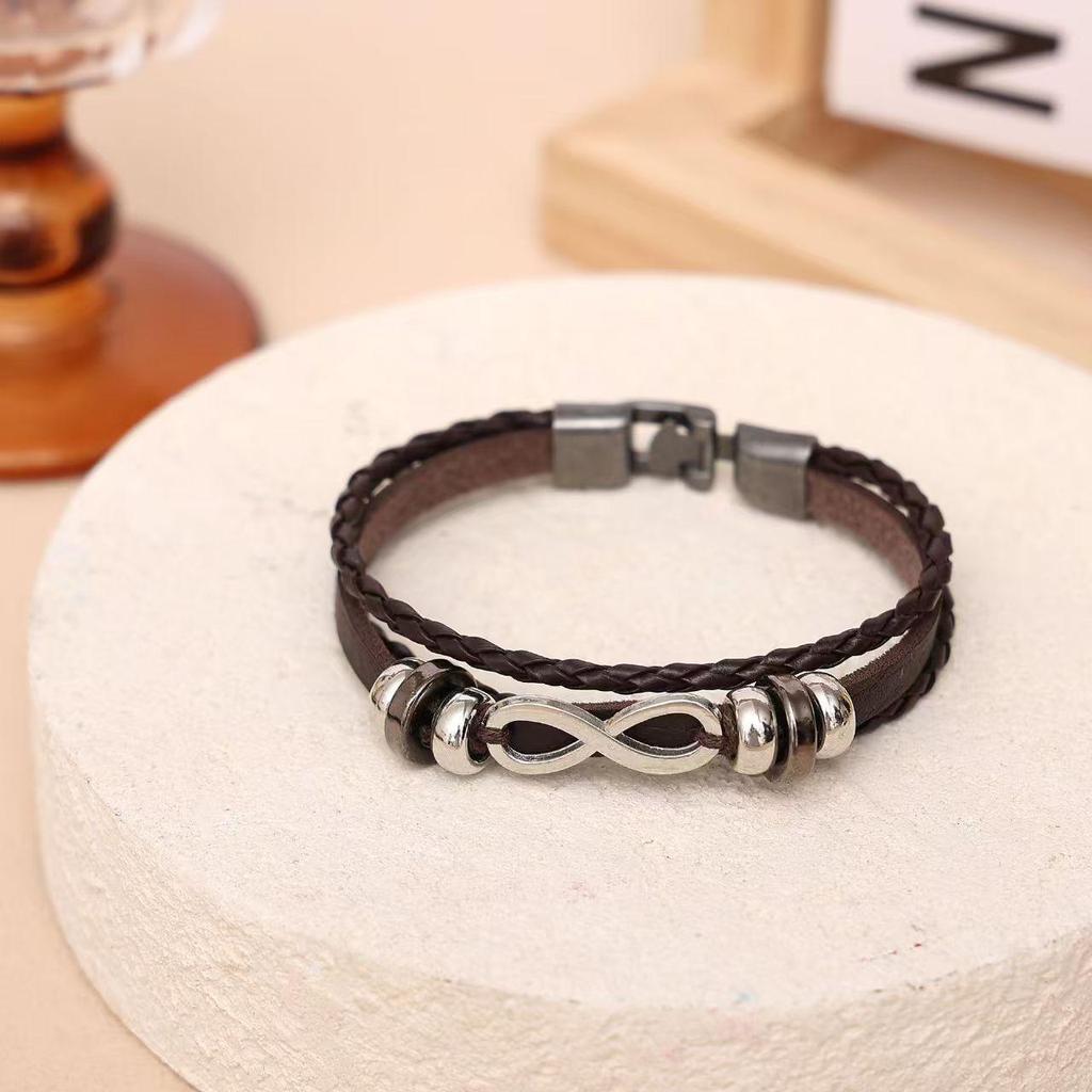 Punk Retro Handmade Woven Cross Bracelet - Unisex Personalized Design