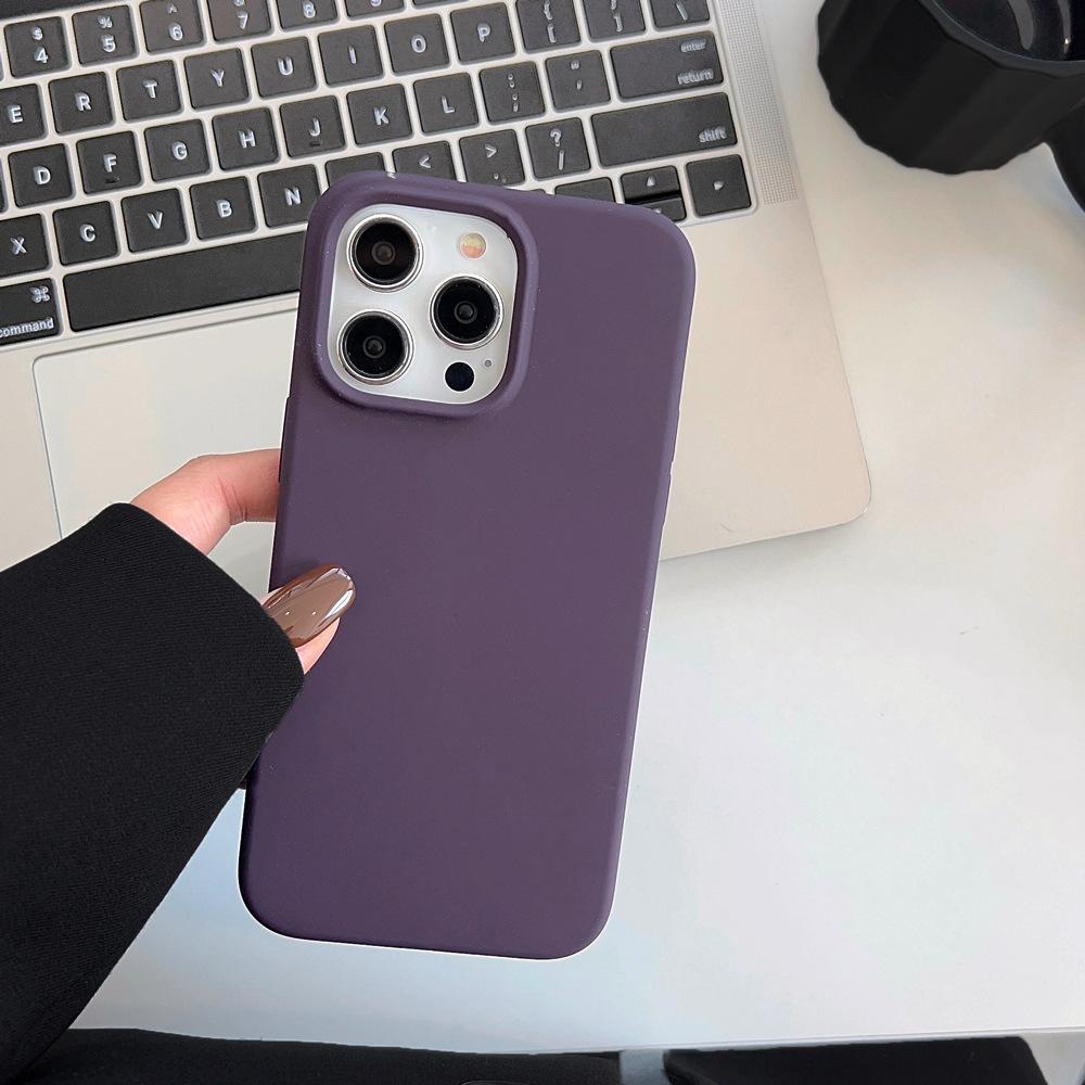 Capa de Celular iPhone 16 de Silicone Líquido Verdadeiro 14promax Coreana 12 Premium 13 Cor Sólida 11