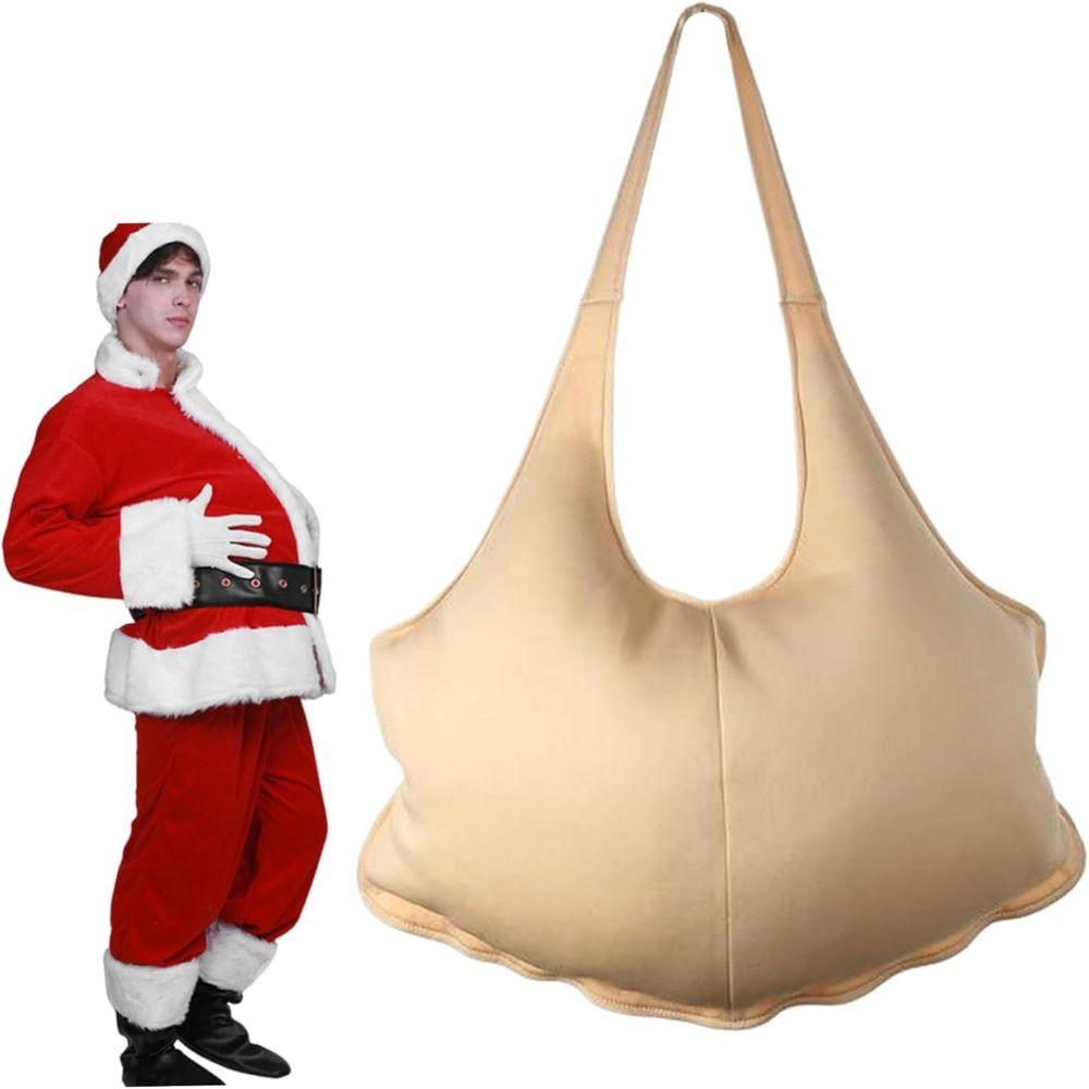 Polyester Santa Costume Christmas Cosplay Prop Fake Padded Belly Santa Suit Zipper Santa Costume