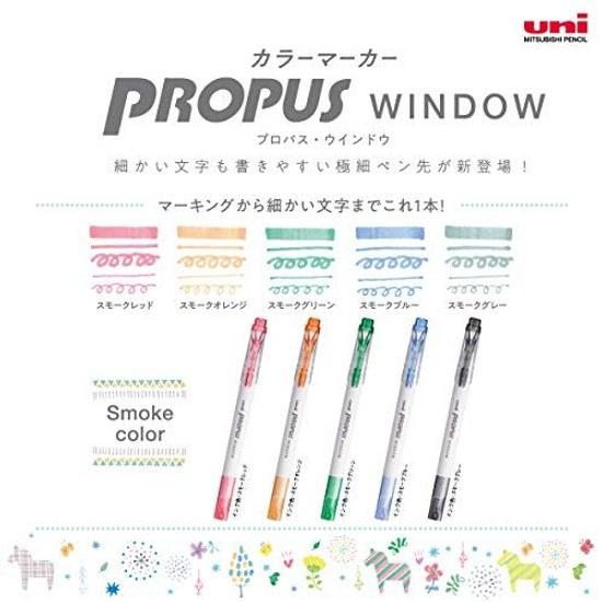 Mitsubishi Pencil Color Marker Propus Window Smoke 5 Colors PUS103T5C3