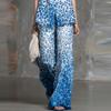 Stylish Two-piece TK Loose Leopard-print Sleeveless Shirt Trousers Set