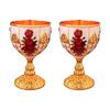 Artistic Zinc Alloy Alcohols Glass With Luxurious Embossed Detailing Retro Art Wine Glass For Wine Tasting Event