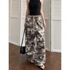 Unisex Camo Print Loose Fit Casual Trousers Streetwear Wide Leg Pants Teens Adults