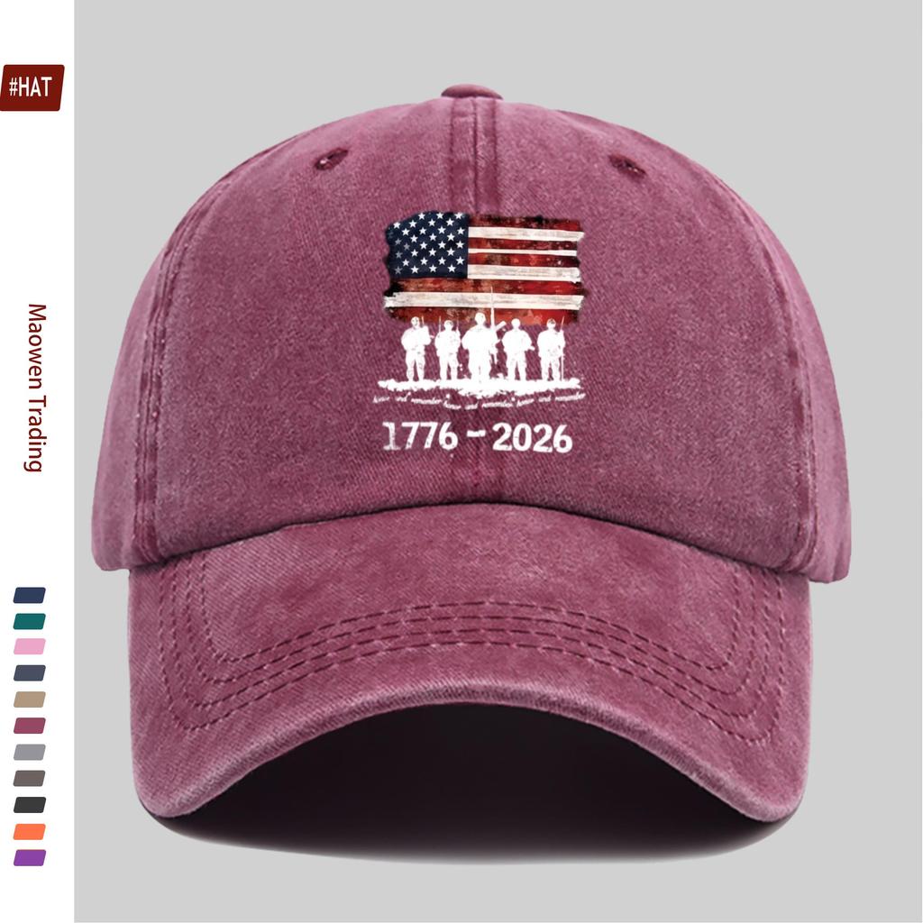 Pc Years of Freedom Meter Flag Print Baseball Cap Fashion Patriotic Style WomenS Daily Wear Sun Hat Casual Dec