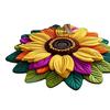 Floor Mat Large Size Non-Slip Backing Plush Rug 3D Sunflower Design Door Mat Living Room Bathroom Kitchen Decoration