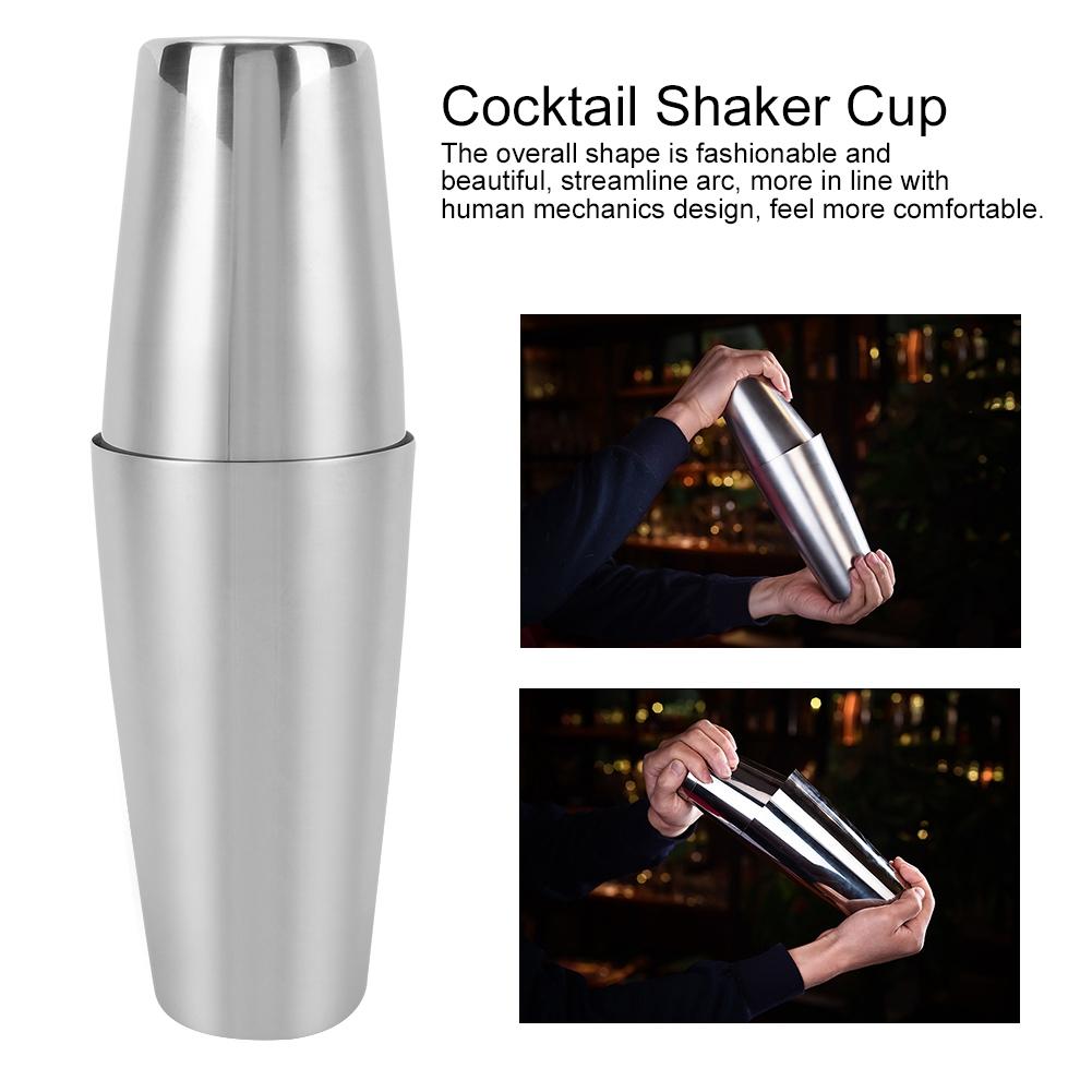 750ml550ml Stainless Steel Cocktail Shaker Cup Bar Bartender Beverage Mixing Tool Barware Set
