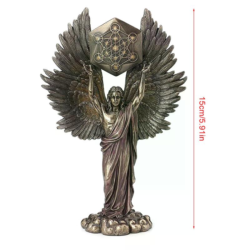 Estatua del Ángel Metatrón - Judaísmo Talmúdico Flor Sagrada de la Vida Figura