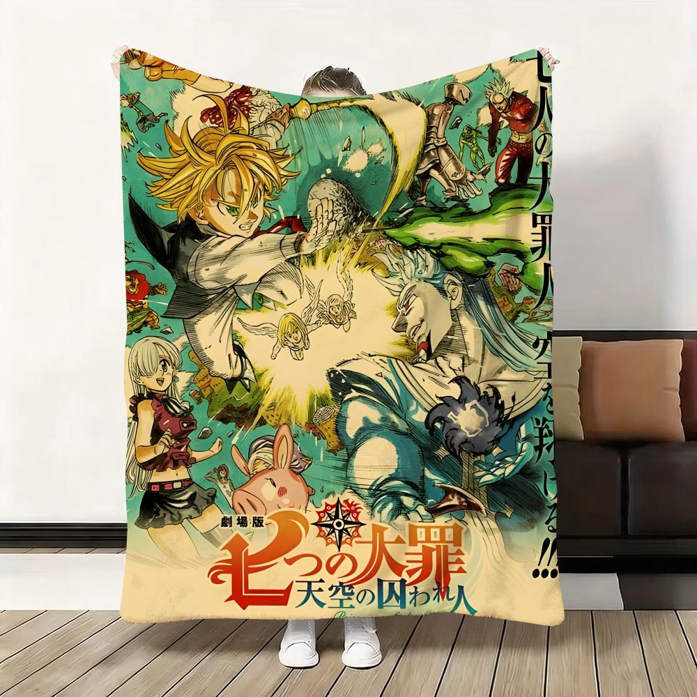 Anime S-Seven Deadly Sins Throw Flannel Fluffy Soft Blanket Warm Skin-Friendly Throw For Sofa Bed Office Nap Winter