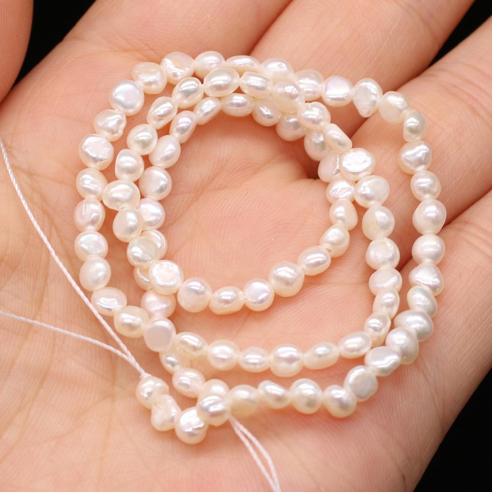 

1String, White Natural Nugget Pearls Beads for DIY Necklaces Bracelets Accessories, Jewelry Making, Birthday, Wedding, Party Gifts 36cm 1String/5-6mm-36cm белый