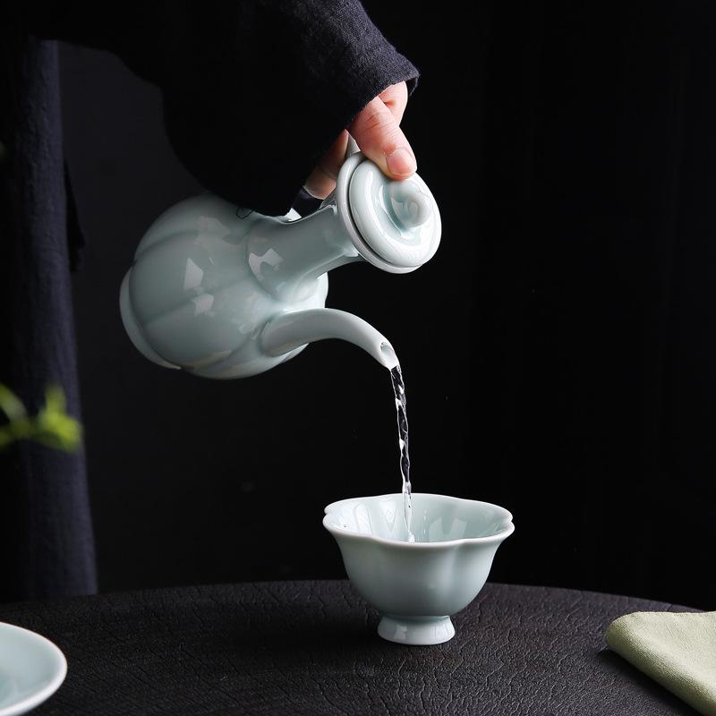 Imitation Song Tea Small Tianqing Hand-held Pot Soup Bottle Wine Pot Chinese Song Dynasty Ceramic Imitation Song Teapot Tea Set