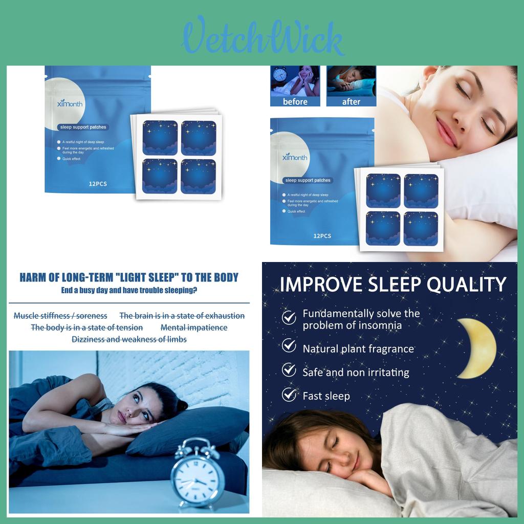 Ximonth Sleep Patches For Ultimate Relaxation And Restful Sleep 12pcs For Stress Relief