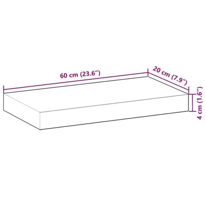 VidaXL Dessus de table 60x20x4 cm rectangulaire bois massif d'acacia, dessus de table de rechange, dessus de table 4008765