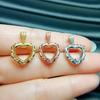 Exquisite S925 Silver Heart-Shaped Pendant Setting for 10*10mm Stones