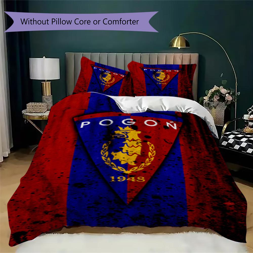 Mks Pogoń Szczecin Pattern Bedding,Quilt Set Quilt Cover Pillowcase Home Birthday Gift(1 * duvet cover + 2 * pillowcase, without core)_lx
